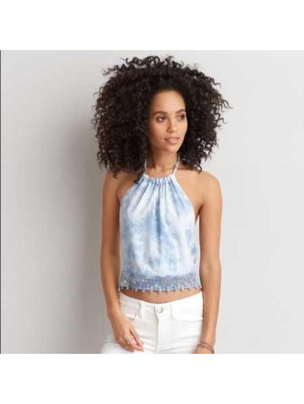 Blue Tie Dye Halter Top